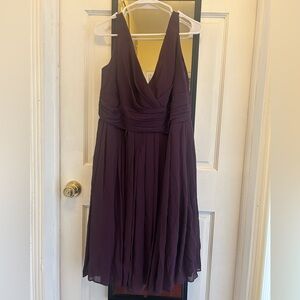 Elegant Eggplant Purple Sleeveless Bridesmaid/ Cocktail Dress